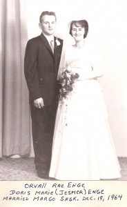 Doris and Orvalls wedding pic 1964