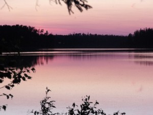 Paint lake purple sky