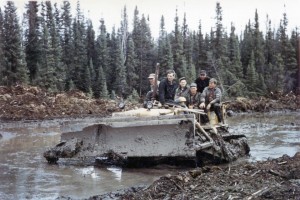 bulldozer in mud 1950s