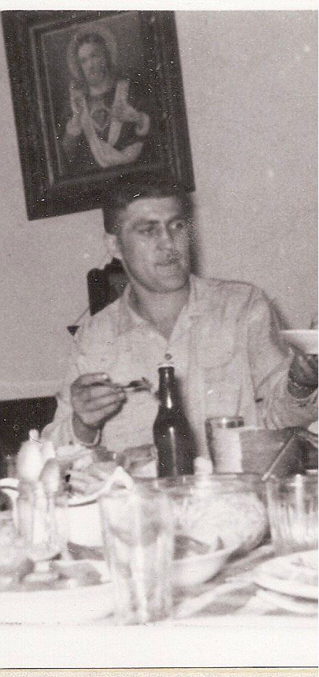 Ed Sawicki 1948 eating at home