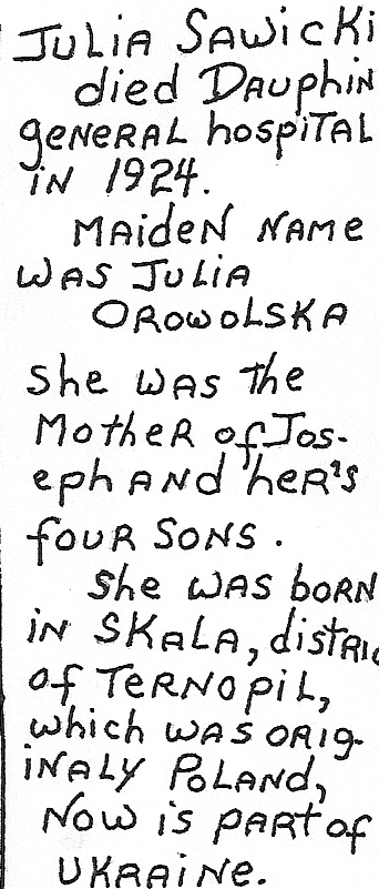 Info about Julia Sawicki-joes first wife