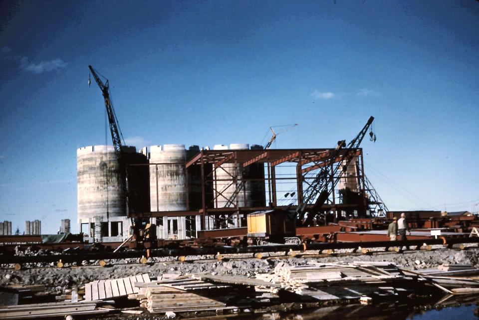 mill under construction 1950s