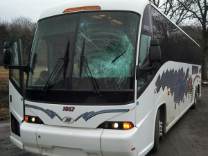 our damaged bus