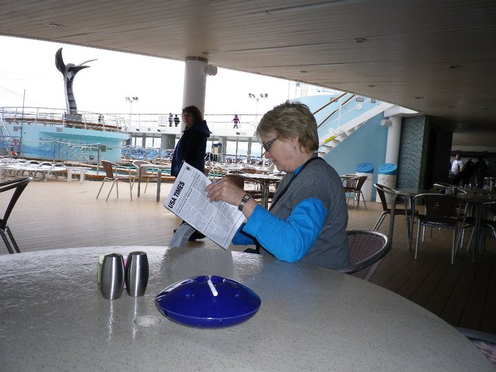 Doreen on a cruise ship to alaska 2010