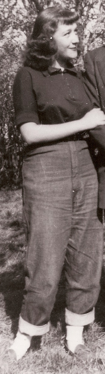 Shirely standing up in 1954