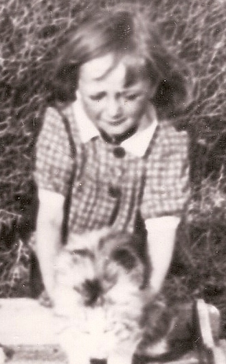 Shirley and her pet dog 1941