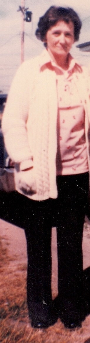 Shirley standing in the 1970s
