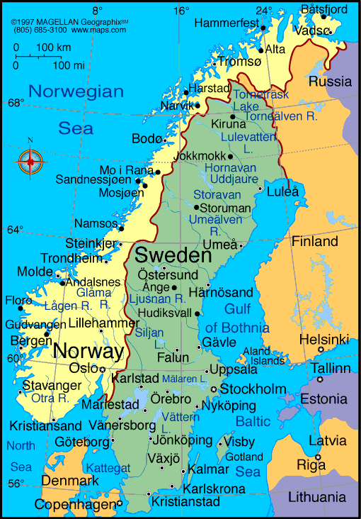 map of norway and namsos