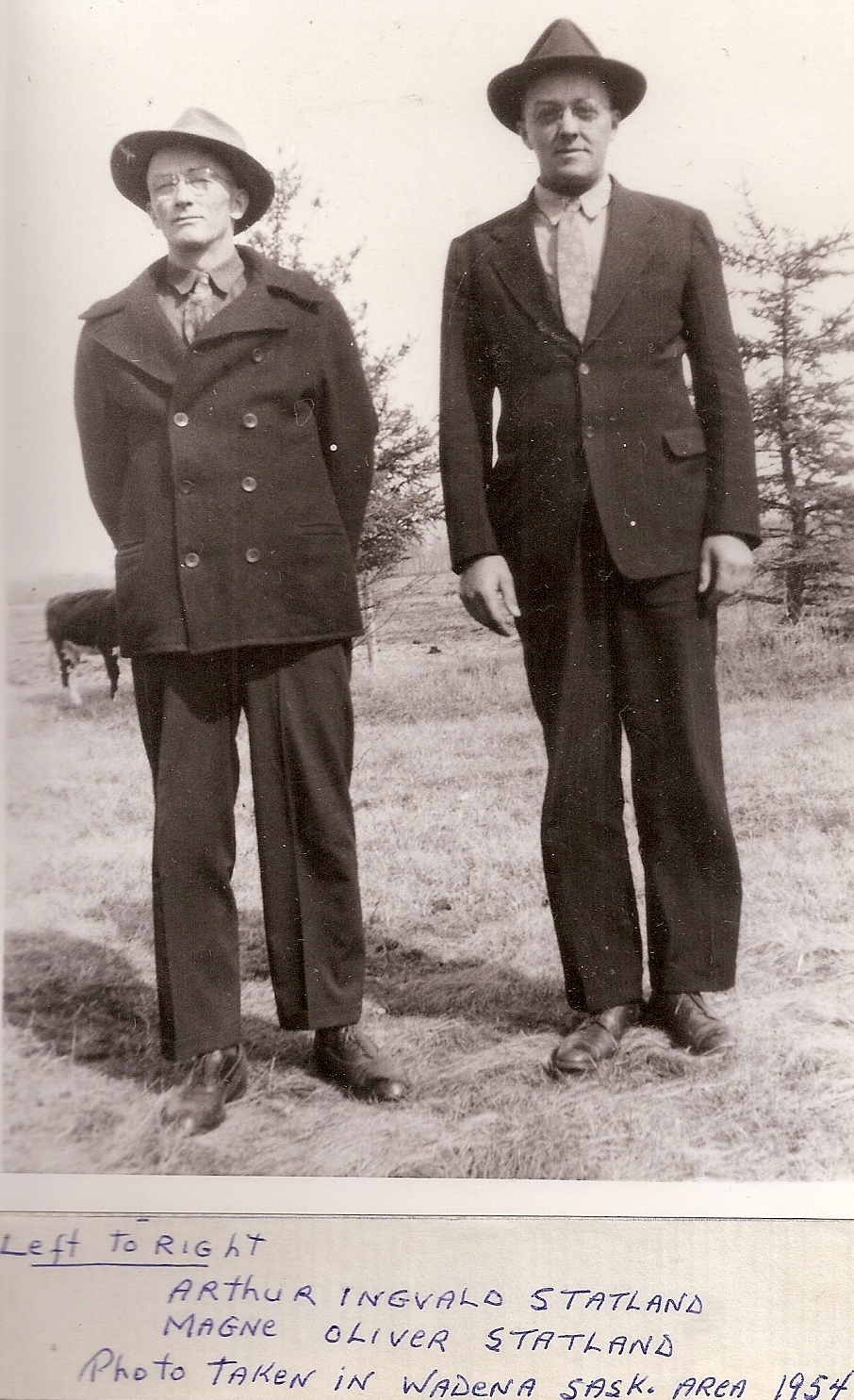 Authur and Magne Statland-great uncles-1954
