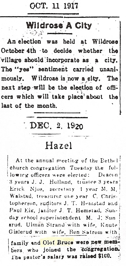olaf bruce joined church 1920