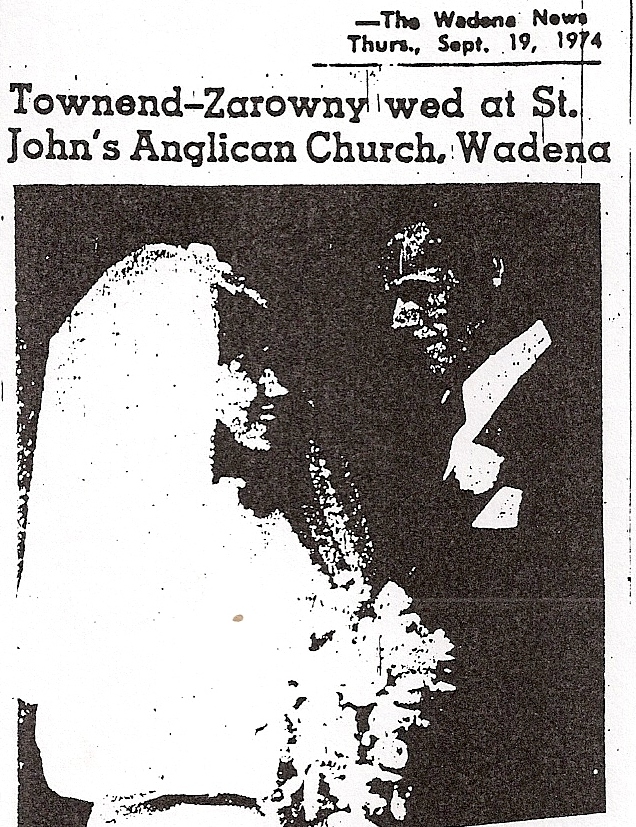 Townend zarony wedding pic 1974
