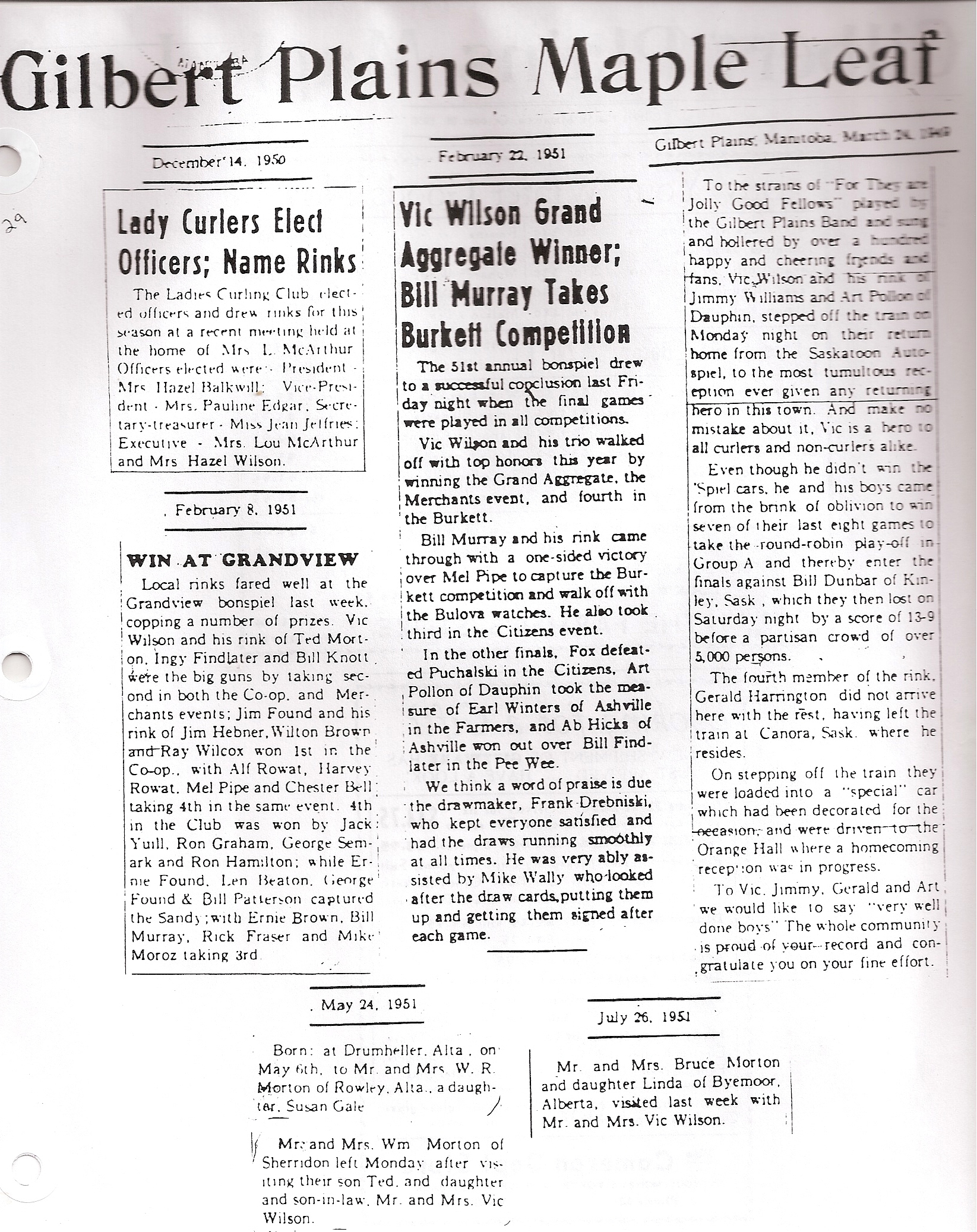 1-vic curling news and visiting 1950-51