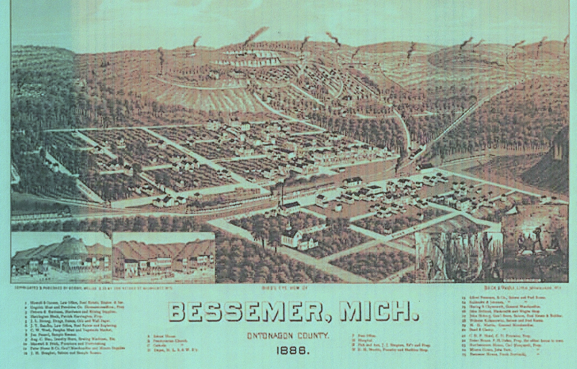 3-pic of Bessemer MI in 1886