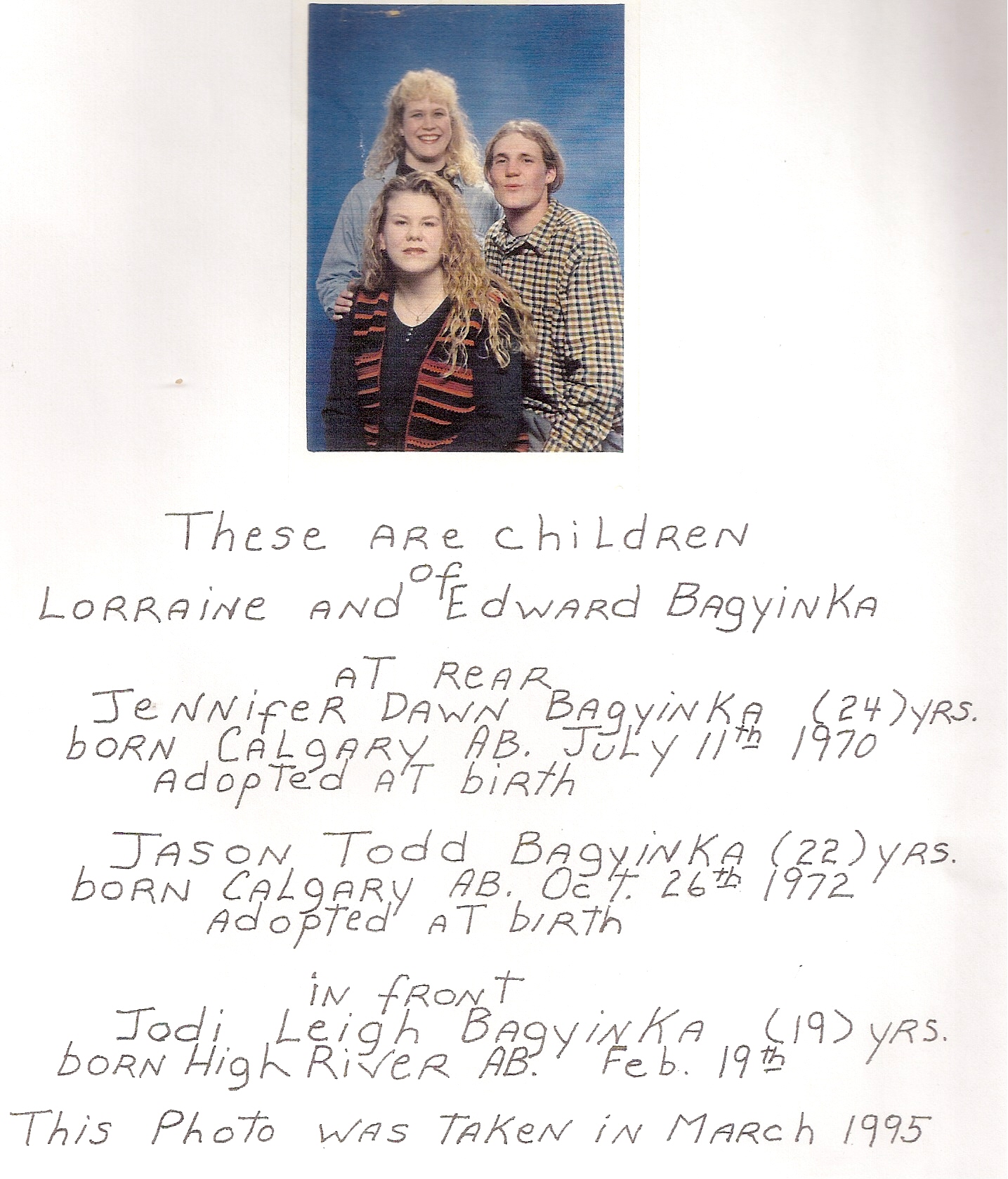 Lorraines kids info 1995