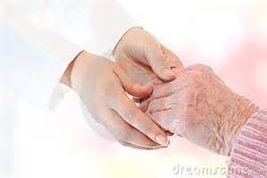 holding  a seniors hand