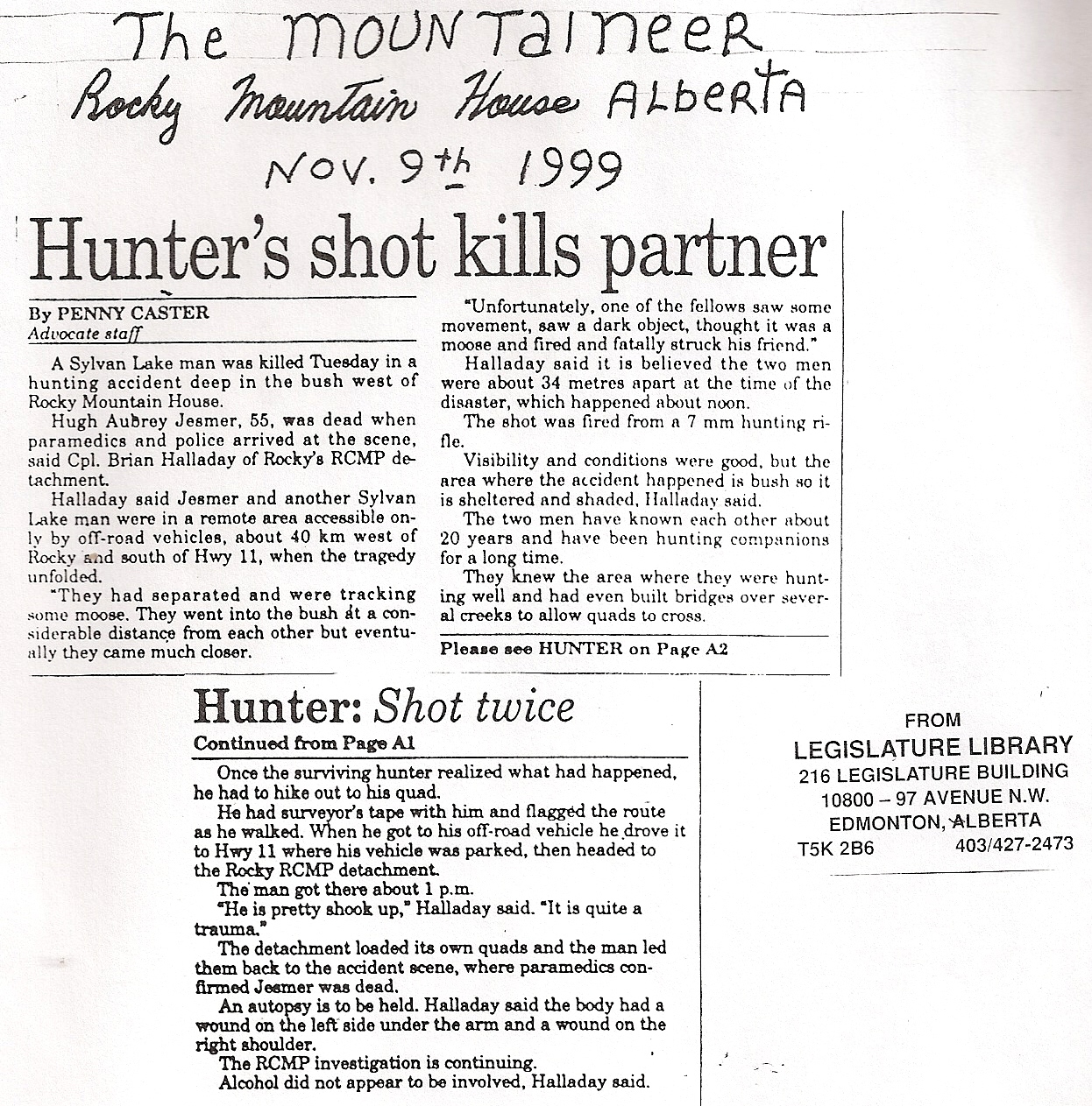 article about death moutaineer 1999