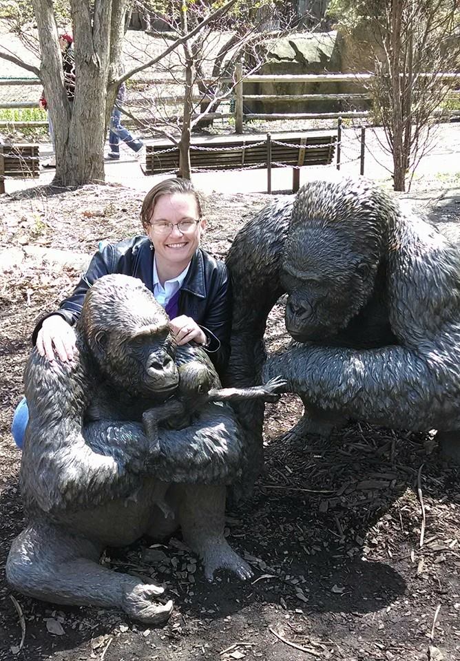 julie and gorillas at zoo 4-26-14