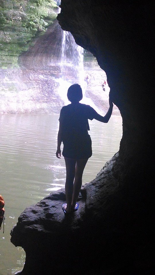 sarah in cave
