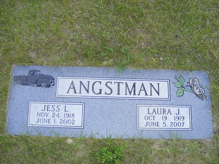 Jess L Angstman and Laura headstone