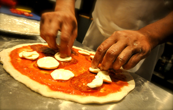 making pizza