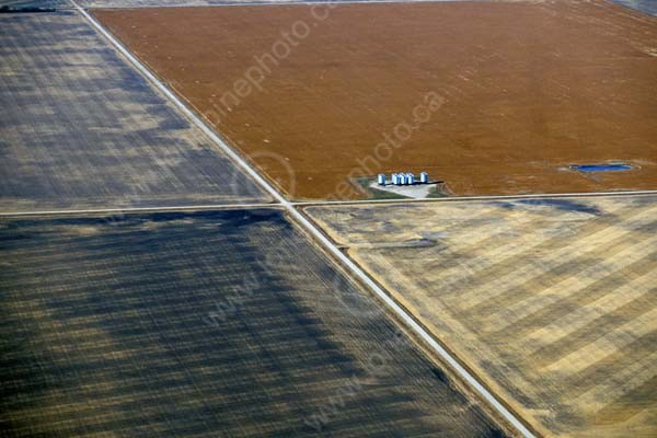 AERIAL VIEW OF FIELDS IN AUTUMN, QUILL LAKE
