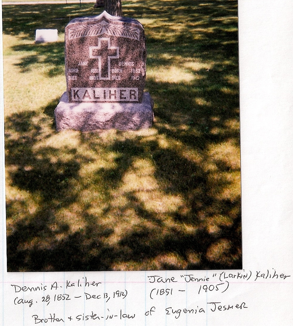 Dennis and Jane Kaliher gravestone