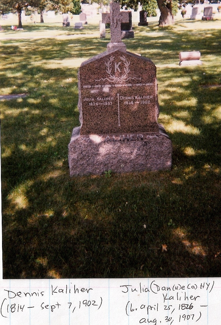 Dennis and Julia Kaliher gravestone