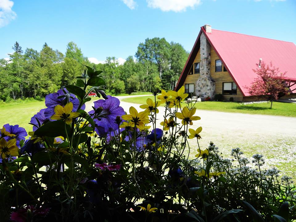 lodge and flowers