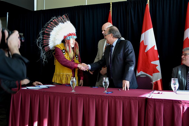 chidef signing a land agreement