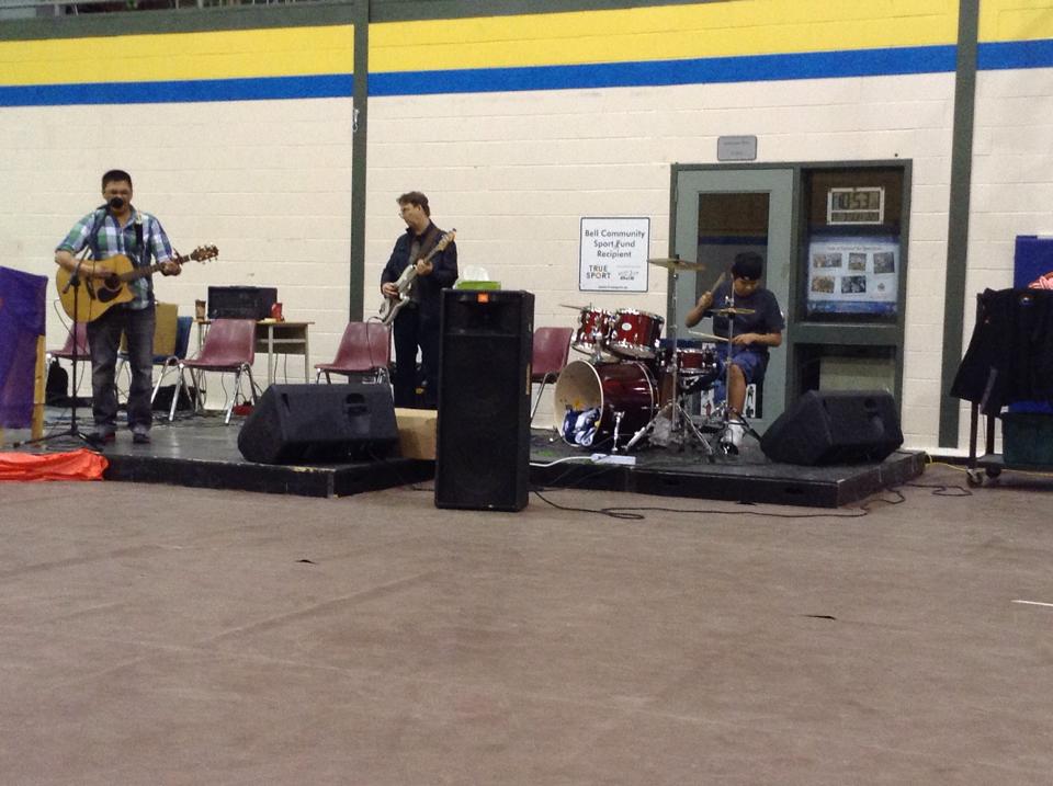 a band playing at the school 2015