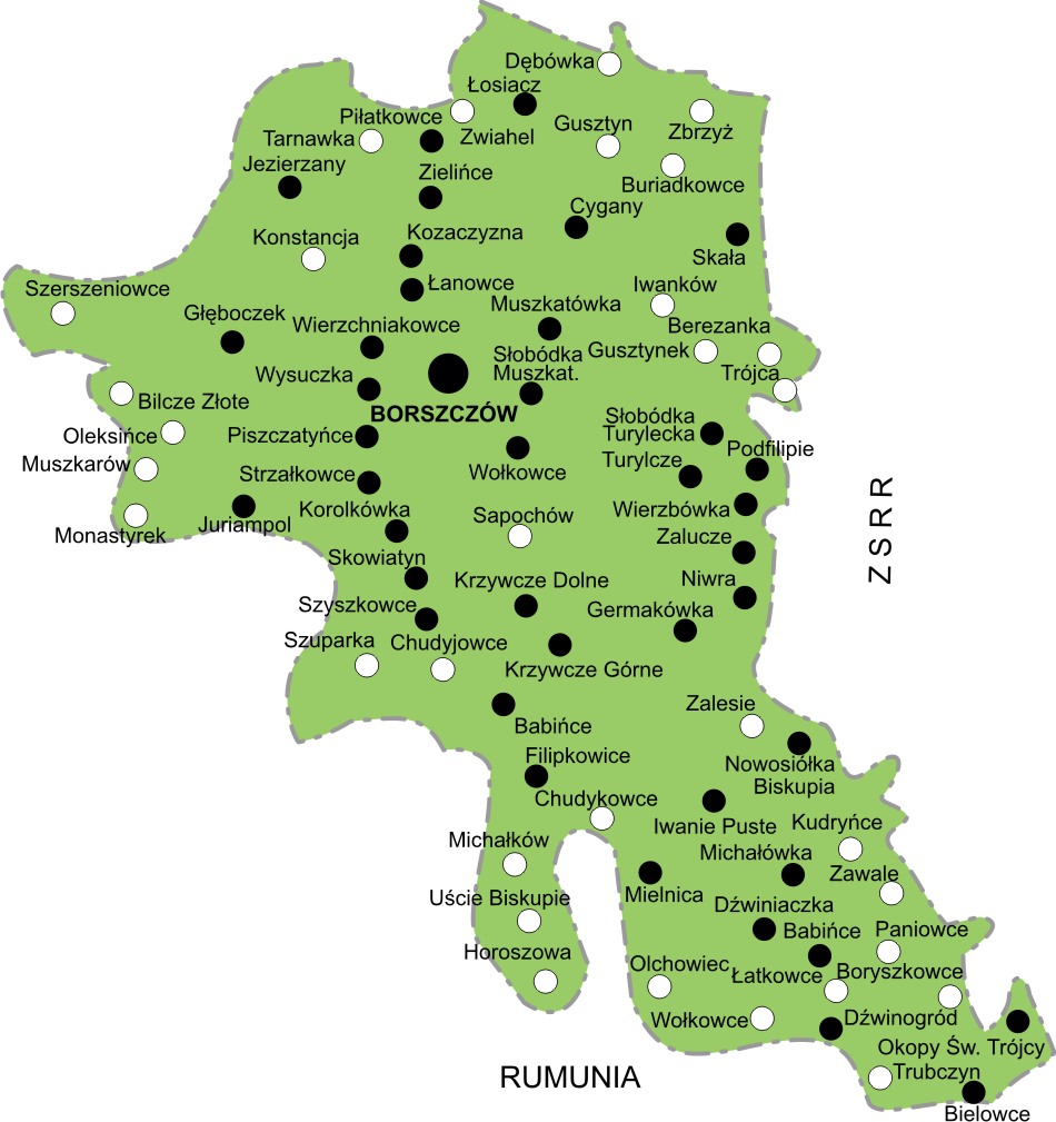 villages in the region -note Skala and Krzywcze